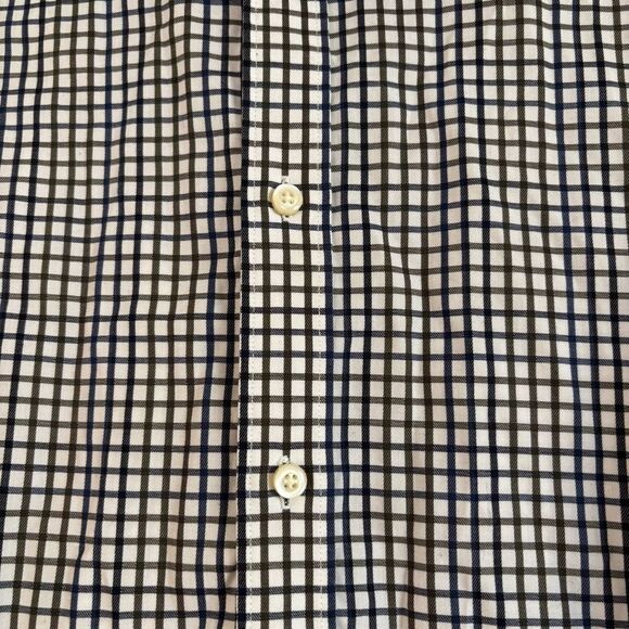 Thomas Dean 100% Cotton Button  Down Plaid Dress Shirt Mens XL - Picture 7 of 10